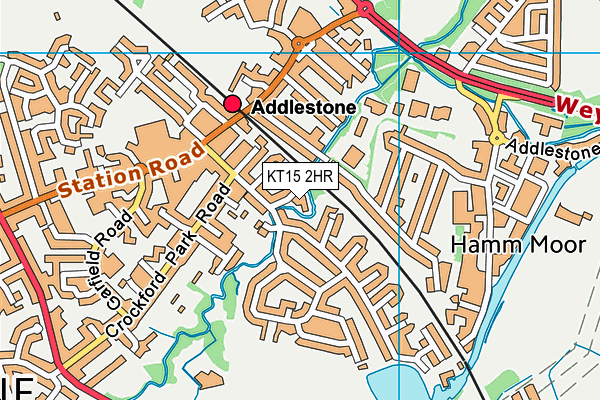 KT15 2HR map - OS VectorMap District (Ordnance Survey)