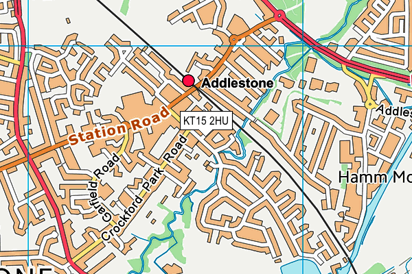 KT15 2HU map - OS VectorMap District (Ordnance Survey)