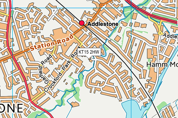 KT15 2HW map - OS VectorMap District (Ordnance Survey)