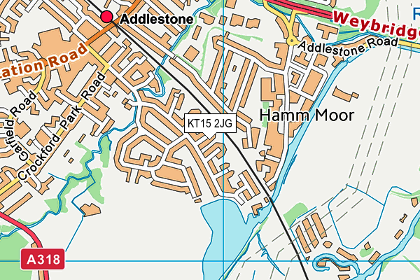 KT15 2JG map - OS VectorMap District (Ordnance Survey)
