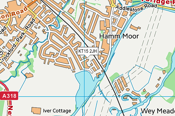 KT15 2JH map - OS VectorMap District (Ordnance Survey)