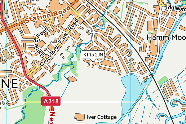 KT15 2JN map - OS VectorMap District (Ordnance Survey)
