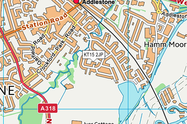 KT15 2JP map - OS VectorMap District (Ordnance Survey)