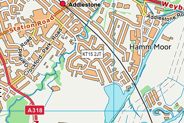 KT15 2JT map - OS VectorMap District (Ordnance Survey)