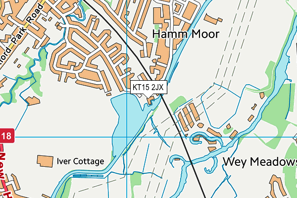 KT15 2JX map - OS VectorMap District (Ordnance Survey)