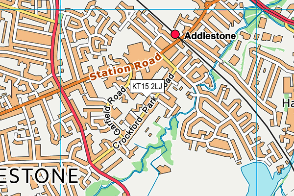 KT15 2LJ map - OS VectorMap District (Ordnance Survey)