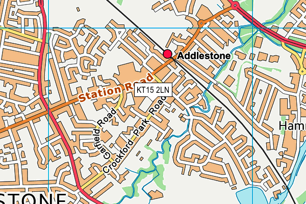 KT15 2LN map - OS VectorMap District (Ordnance Survey)