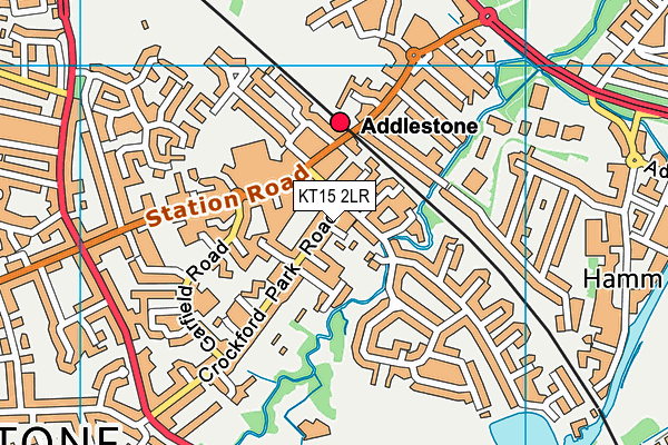 KT15 2LR map - OS VectorMap District (Ordnance Survey)