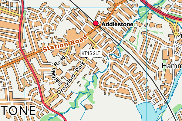 KT15 2LT map - OS VectorMap District (Ordnance Survey)