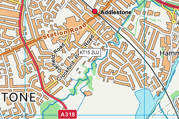 KT15 2LU map - OS VectorMap District (Ordnance Survey)