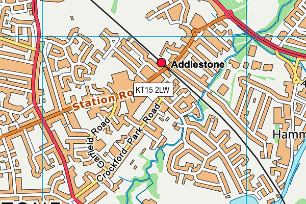 KT15 2LW map - OS VectorMap District (Ordnance Survey)