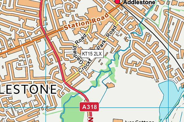 KT15 2LX map - OS VectorMap District (Ordnance Survey)