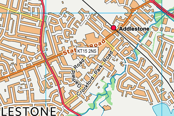 KT15 2NS map - OS VectorMap District (Ordnance Survey)