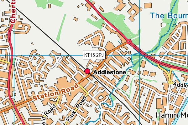 KT15 2PJ map - OS VectorMap District (Ordnance Survey)