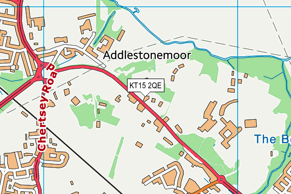 KT15 2QE map - OS VectorMap District (Ordnance Survey)