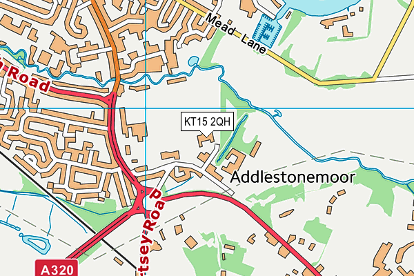 Addlestone Moor map (KT15 2QH) - OS VectorMap District (Ordnance Survey)