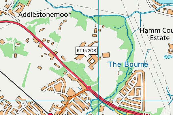 St Georges Weybridge map (KT15 2QS) - OS VectorMap District (Ordnance Survey)