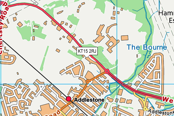 KT15 2RJ map - OS VectorMap District (Ordnance Survey)