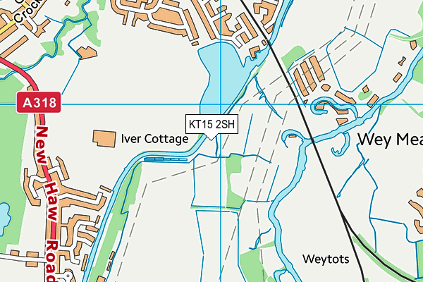 KT15 2SH map - OS VectorMap District (Ordnance Survey)