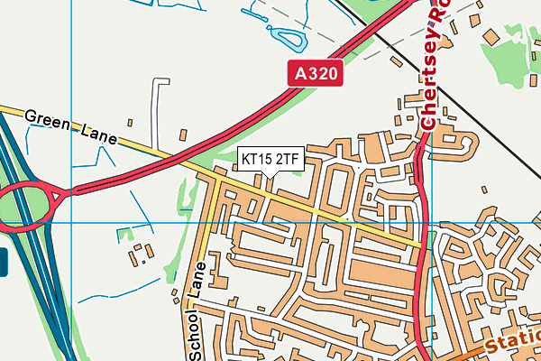 KT15 2TF map - OS VectorMap District (Ordnance Survey)