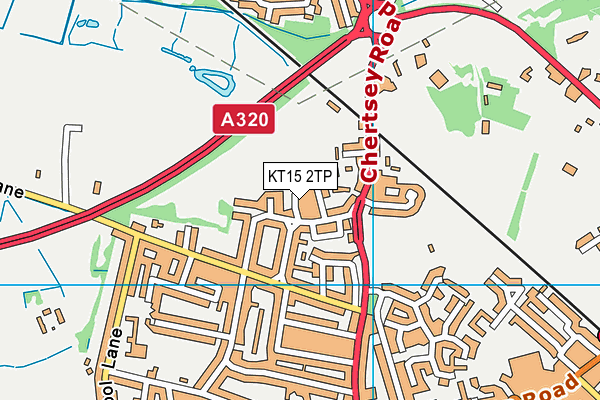 KT15 2TP map - OS VectorMap District (Ordnance Survey)