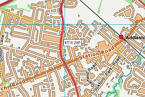 KT15 2XP map - OS VectorMap District (Ordnance Survey)