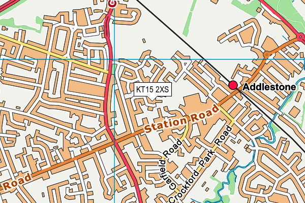 KT15 2XS map - OS VectorMap District (Ordnance Survey)