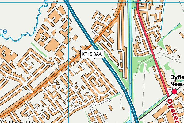 KT15 3AA map - OS VectorMap District (Ordnance Survey)