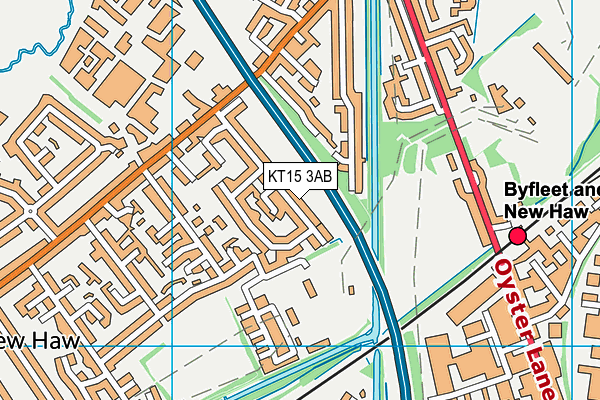 KT15 3AB map - OS VectorMap District (Ordnance Survey)