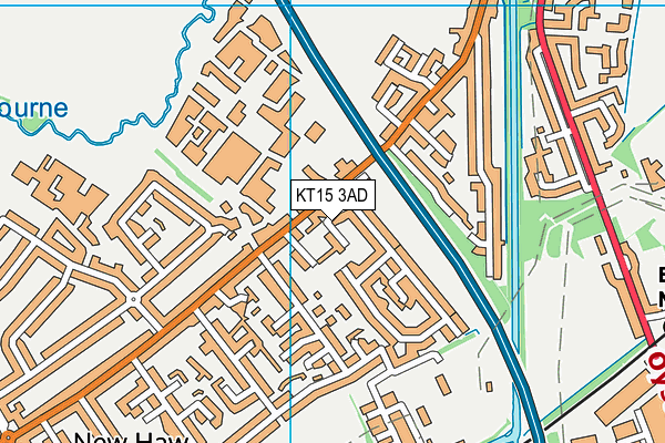 KT15 3AD map - OS VectorMap District (Ordnance Survey)