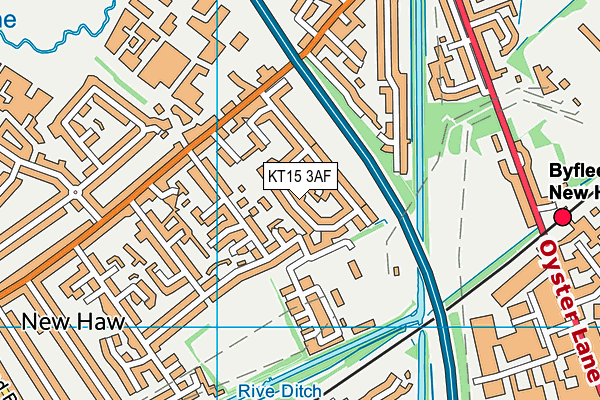 KT15 3AF map - OS VectorMap District (Ordnance Survey)