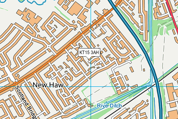 KT15 3AH map - OS VectorMap District (Ordnance Survey)