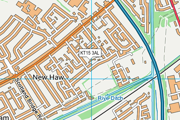 KT15 3AL map - OS VectorMap District (Ordnance Survey)