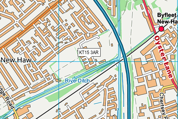KT15 3AR map - OS VectorMap District (Ordnance Survey)