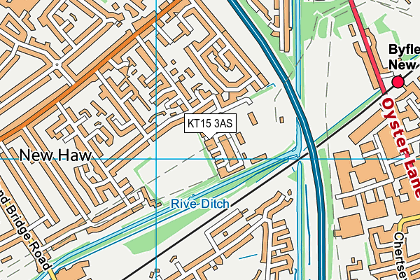 KT15 3AS map - OS VectorMap District (Ordnance Survey)