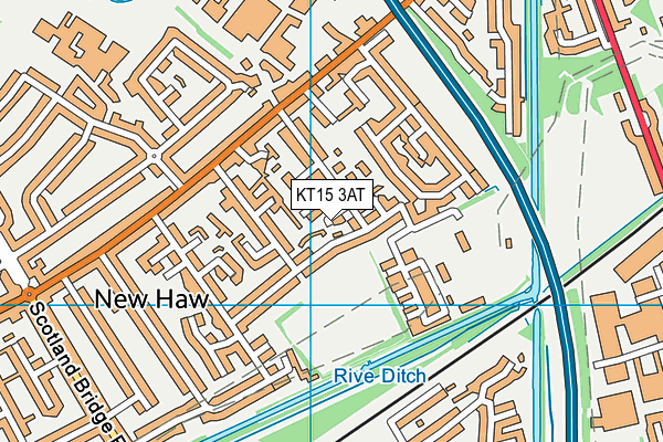 KT15 3AT map - OS VectorMap District (Ordnance Survey)