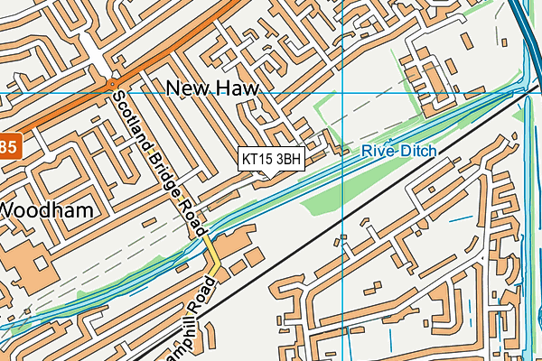 KT15 3BH map - OS VectorMap District (Ordnance Survey)