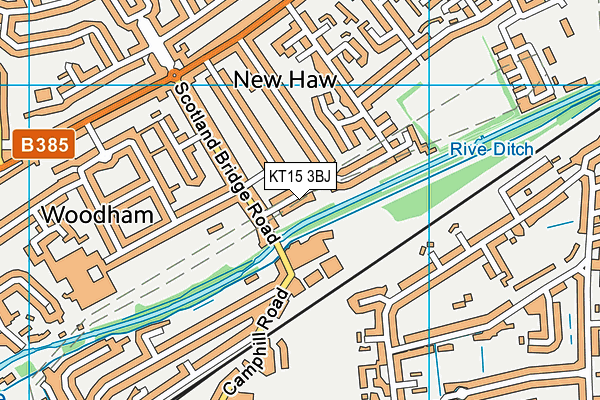 KT15 3BJ map - OS VectorMap District (Ordnance Survey)