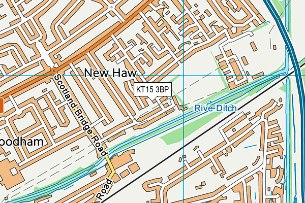 KT15 3BP map - OS VectorMap District (Ordnance Survey)