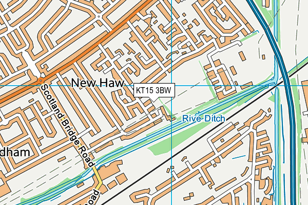 KT15 3BW map - OS VectorMap District (Ordnance Survey)