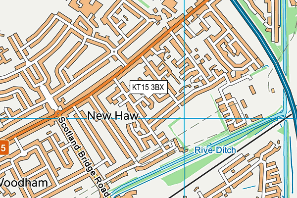 KT15 3BX map - OS VectorMap District (Ordnance Survey)