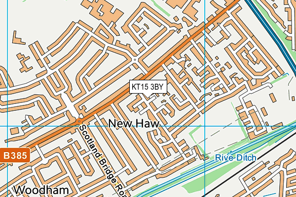 KT15 3BY map - OS VectorMap District (Ordnance Survey)