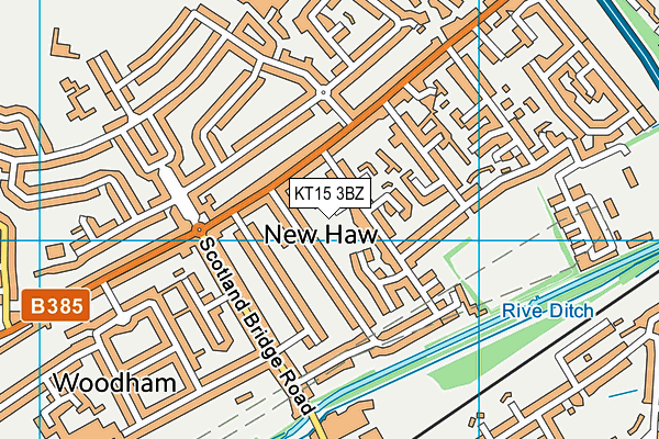 KT15 3BZ map - OS VectorMap District (Ordnance Survey)