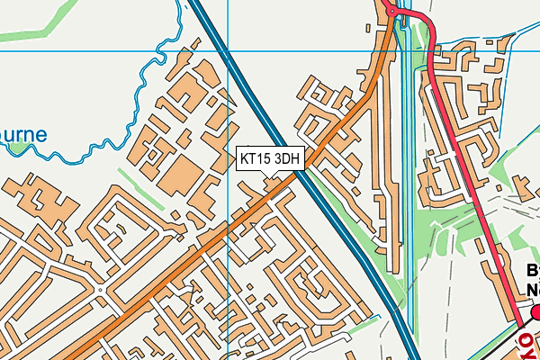 KT15 3DH map - OS VectorMap District (Ordnance Survey)