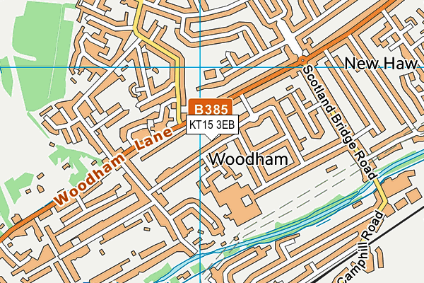 KT15 3EB map - OS VectorMap District (Ordnance Survey)