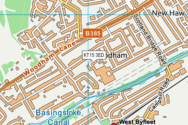 KT15 3ED map - OS VectorMap District (Ordnance Survey)