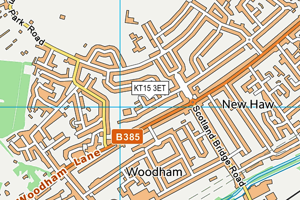 KT15 3ET map - OS VectorMap District (Ordnance Survey)