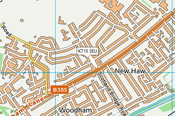 KT15 3EU map - OS VectorMap District (Ordnance Survey)