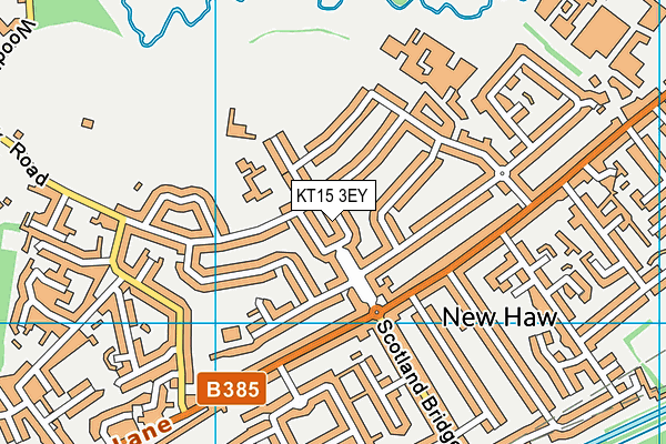 KT15 3EY map - OS VectorMap District (Ordnance Survey)