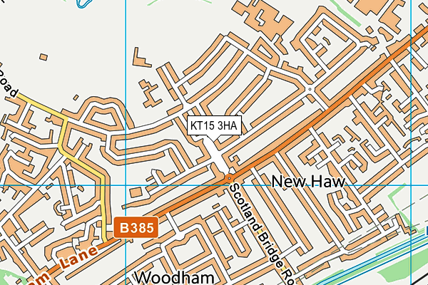 KT15 3HA map - OS VectorMap District (Ordnance Survey)